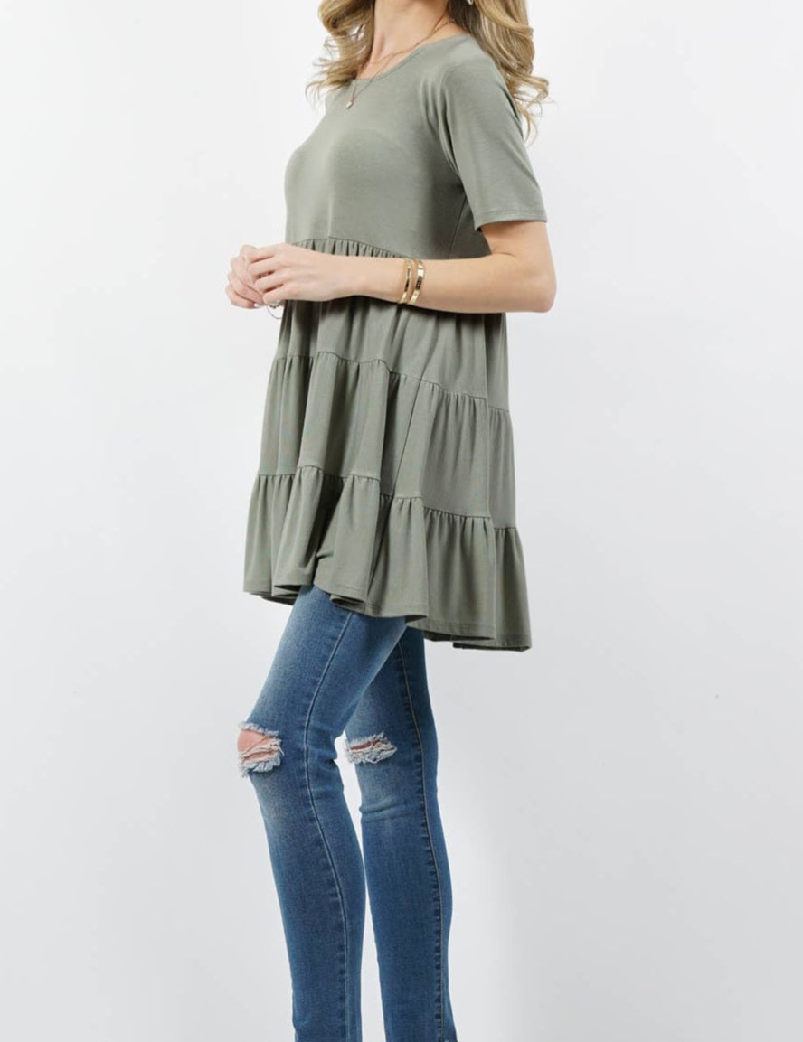 Olive Babydoll Top