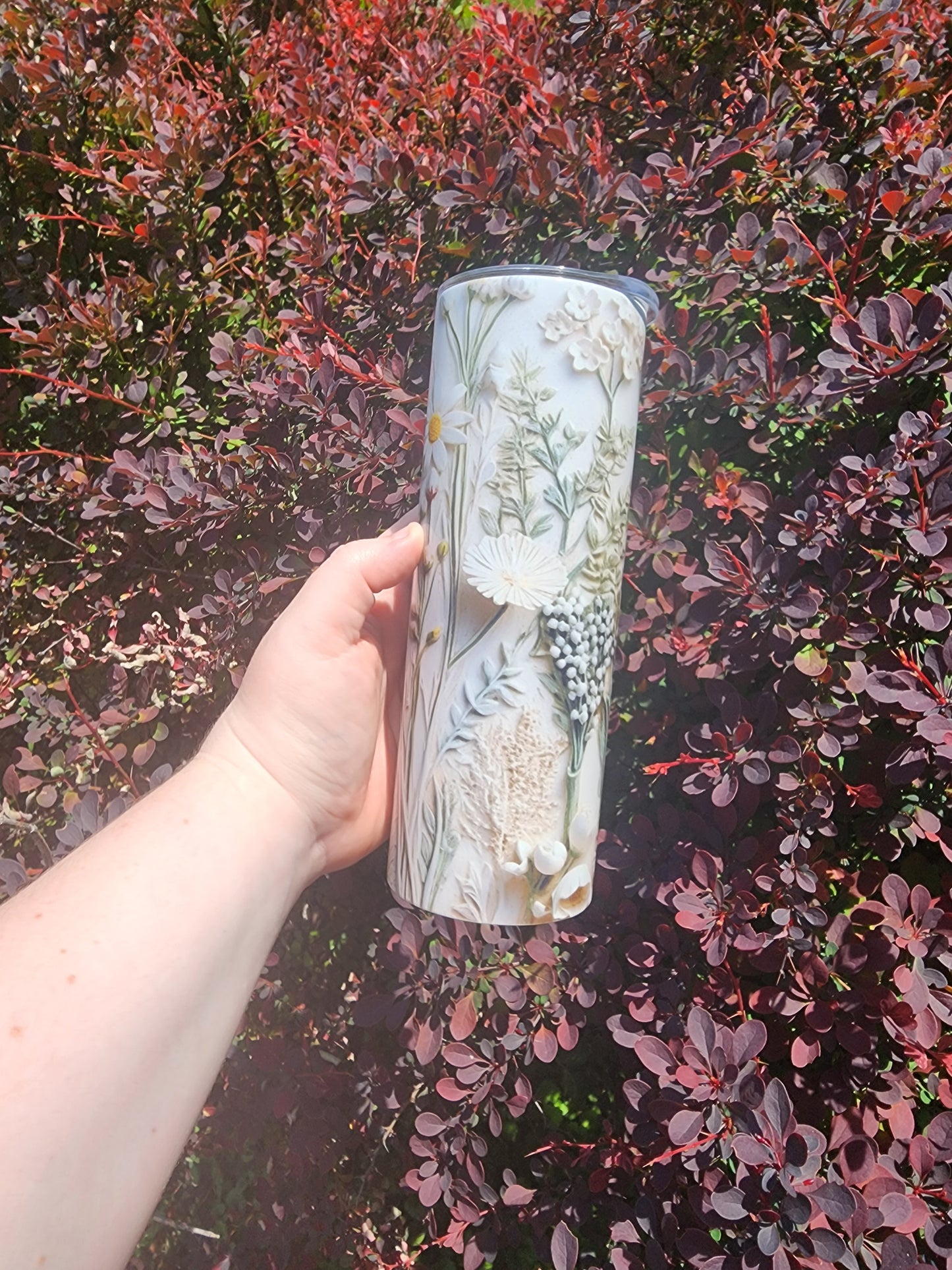 White Floral Tumbler