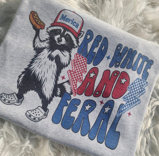Red White & Feral Tee