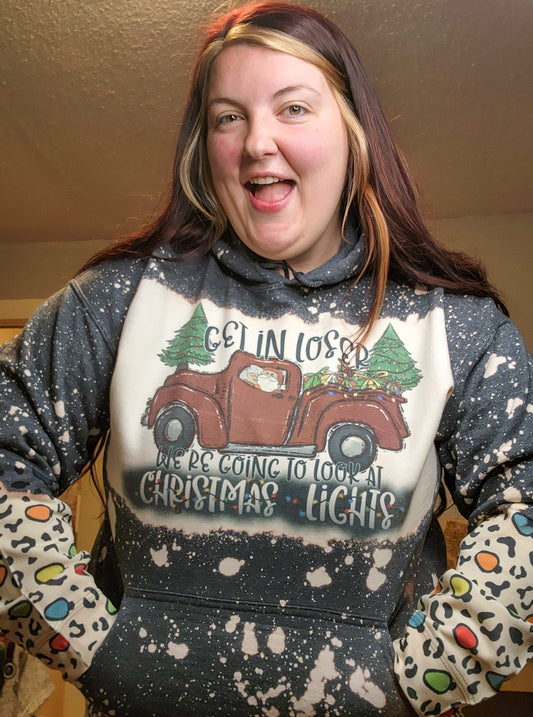 Christmas Lights Bleached Hoodie