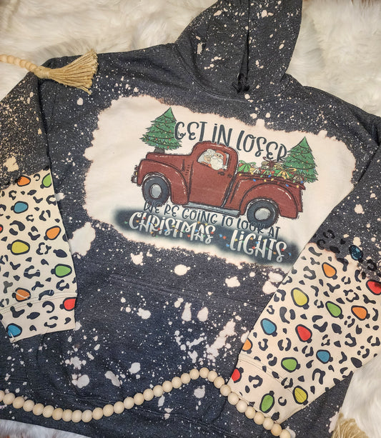 Christmas Lights Bleached Hoodie